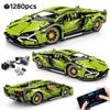 Technical Super Racing Model Bricks Racing Car 1280PCS Model Building Blocks City Mechanical Speed Vehicle Kid Adult Boys Gifts