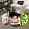 1pc Dragon Ball Z Goku Vegeta Piccolo Anime Cartoon Design Round Carpet Office Chair Mat Non-Slip Rug for Home Decor Living Room