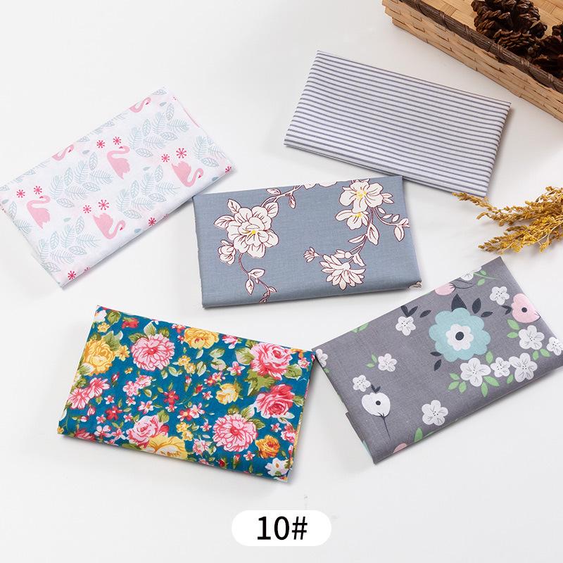 5pcs / Lot Printed Patchwork Cotton Fabric Doll Handmade Accessories Floral Fabrics for DIY