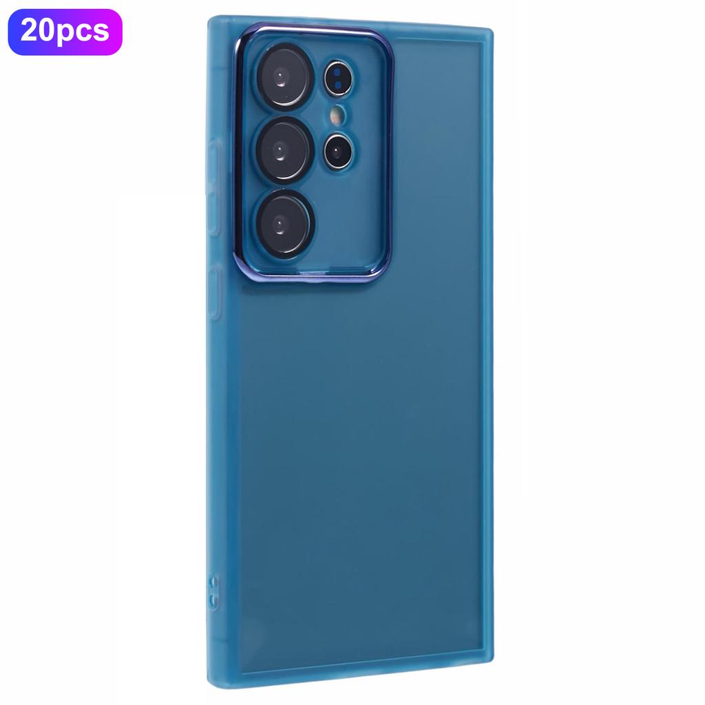 Bulk Purchasing 20Pcs For Samsung Galaxy S22 Ultra 5G Case Electroplated Camera Frame TPU Phone Cover Precise Cutouts