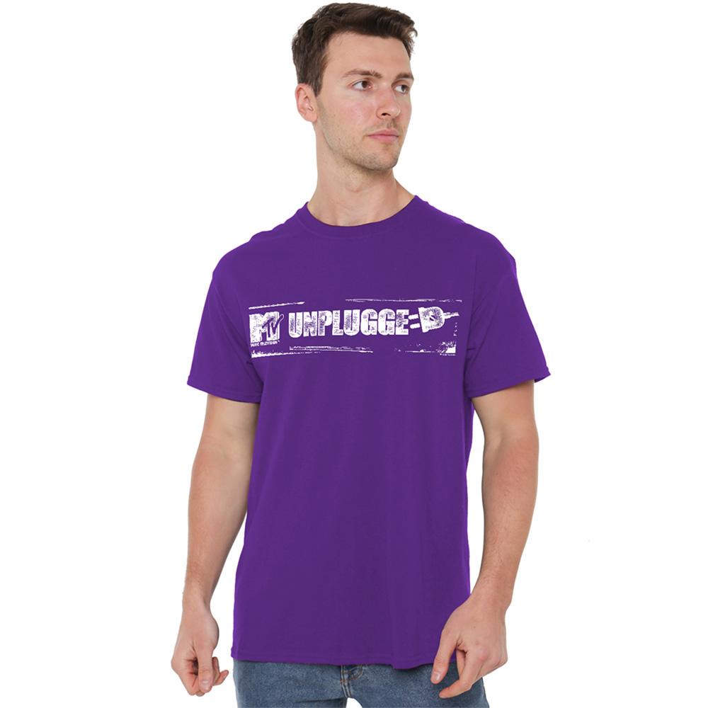 MTV Unisex Adult Unplugged Distressed Logo T-Shirt