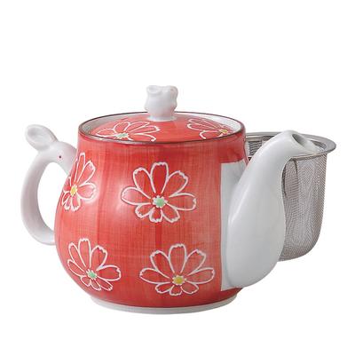 Кастрюля Hasami ware водоотталкивающая с цветочным узором красная 39536