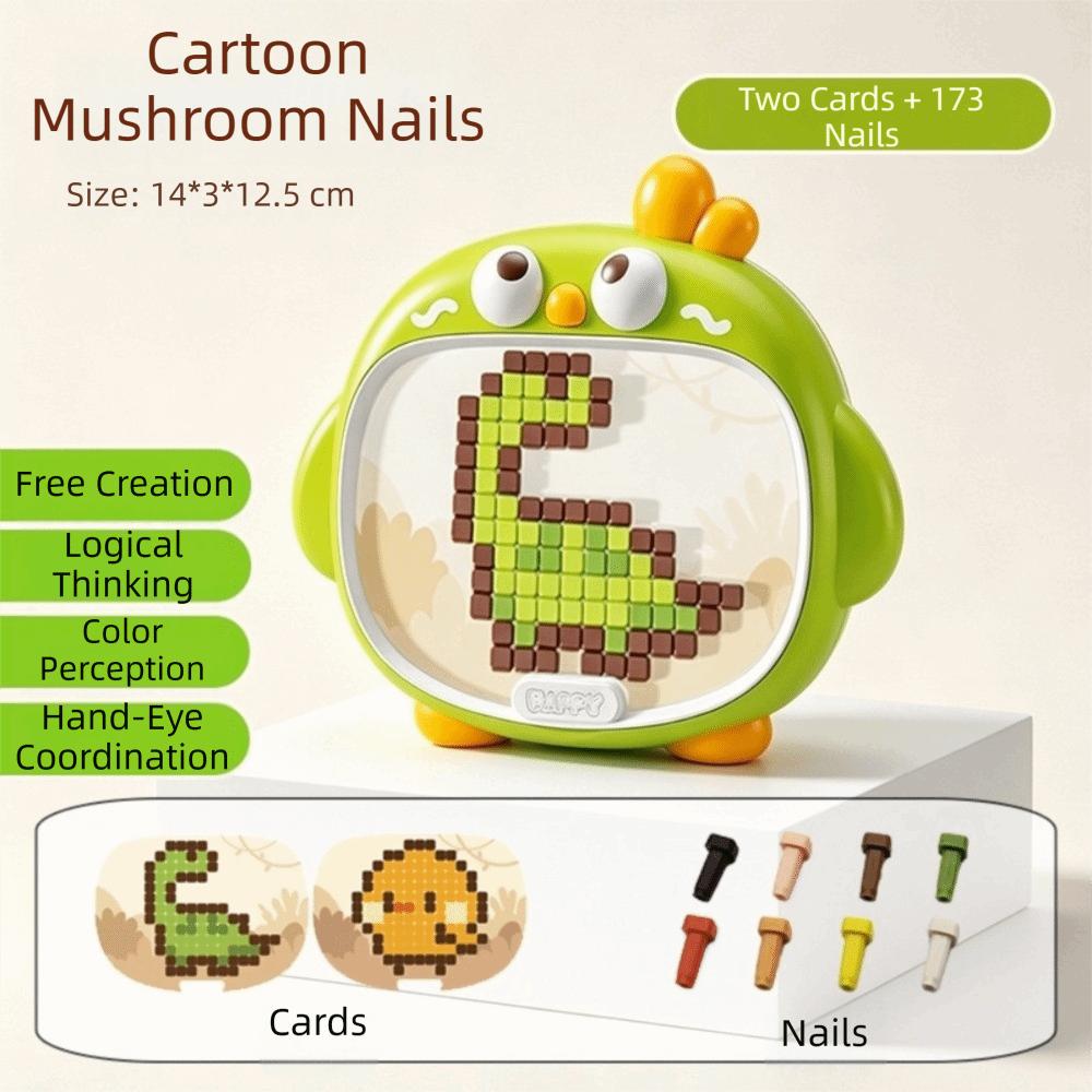 DIY Set Mushroom Peg Puzzle Toy 3D Mushroom Nail Puzzle Toy 3D Puzzle Toy Boys Girls