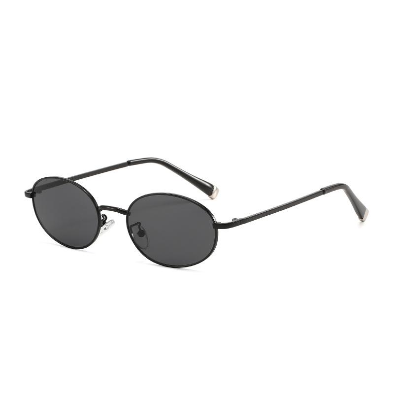 French oval sunglasses women's high-end wear street sunglasses men's old money style retro UV-proof sunglasses