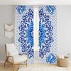 Beautiful Indian Bohemian Psychedelic Hippie Tree of Life Window Curtain Panels for Bedroom, Living(Blue Elephant Flower)