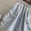 Shorts Women Cotton Summer Denim Loose Large Size High Waist Wide Leg Pants