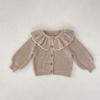 Autumn 2025 Baby Girl Ruffle Collar Knit Cardigan Sweater (0-3 Years)