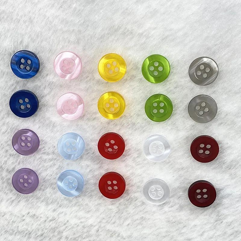 New 50Pcs Pieces 11Mm Color Resin Cat Eye Button Four Eye Button Wedding Decoration Sewing Accessories