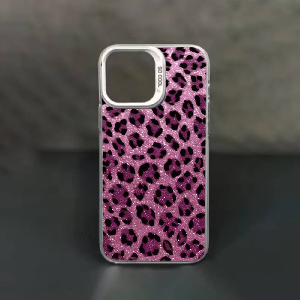 Розовый леопардовый и тигровый крутой чехол для телефона для iPhone 17,16,15,14,13,12,11,Pro,Max,Plus,Mini,X,XS,XR,8,S,SE Мягкий черный чехол