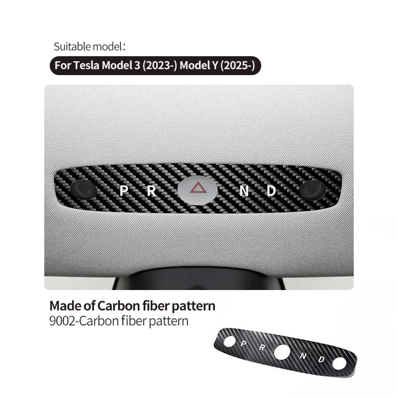 Carbon Fiber For Tesla Model 3 (2023-) / Model Y (2025-) Car Reading Light Panel Trim Sticker Anti Scratch Interior Accessories
