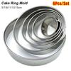 6Pcs/Set Stainless Steel Cake Ring Mold DIY Cookie Mousse Cuttur Durable Cake Gum Paste Mould