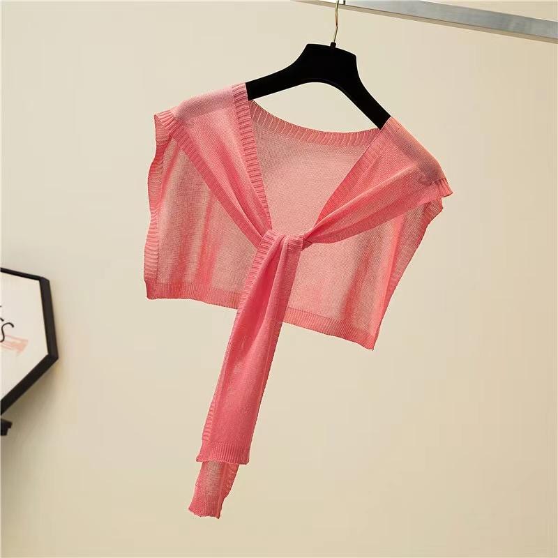 Fake Lapel Popular Ultra-thin Perspective Air Conditioner Shawl Breathable Summer Cape