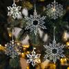 3Pcs Christmas Acrylic Snowflake Ornaments Transparent Xmas Tree Hanging Pendant Christmas Decorations for Home New Year 2024