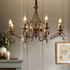 Iron Art Candle Chandelier, Rural Living Room Bedroom Dining Room Minimalist Art Retro Lighting Fixtures