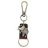 2Pcs Key Chains Elephant Shape Metal Cowhide Car Keychain Retro Leather Pendant GiftsBrown