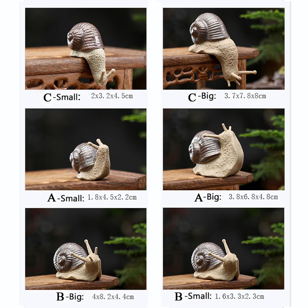 Home Decoration Living Room Craft Figurine Bonsai Ornaments Ceramic Small Snail Miniatures
