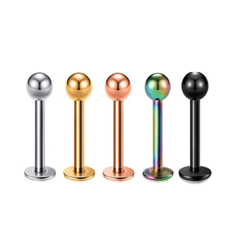 5Pcs Stainless Steel Lip Stud Eyebrow Stud Nose Stud Ear Stud Piercing Jewelry Body Piercing Jewelry