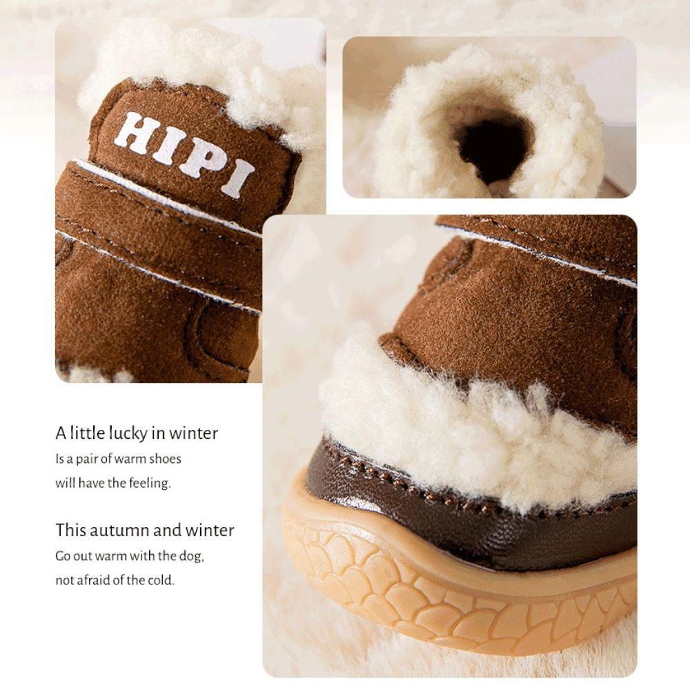 4Pcs/Set Durable Thick Dog Shoes Anti-slip Outdoor Pet Paw Protector Warm Portable Pet Supplies