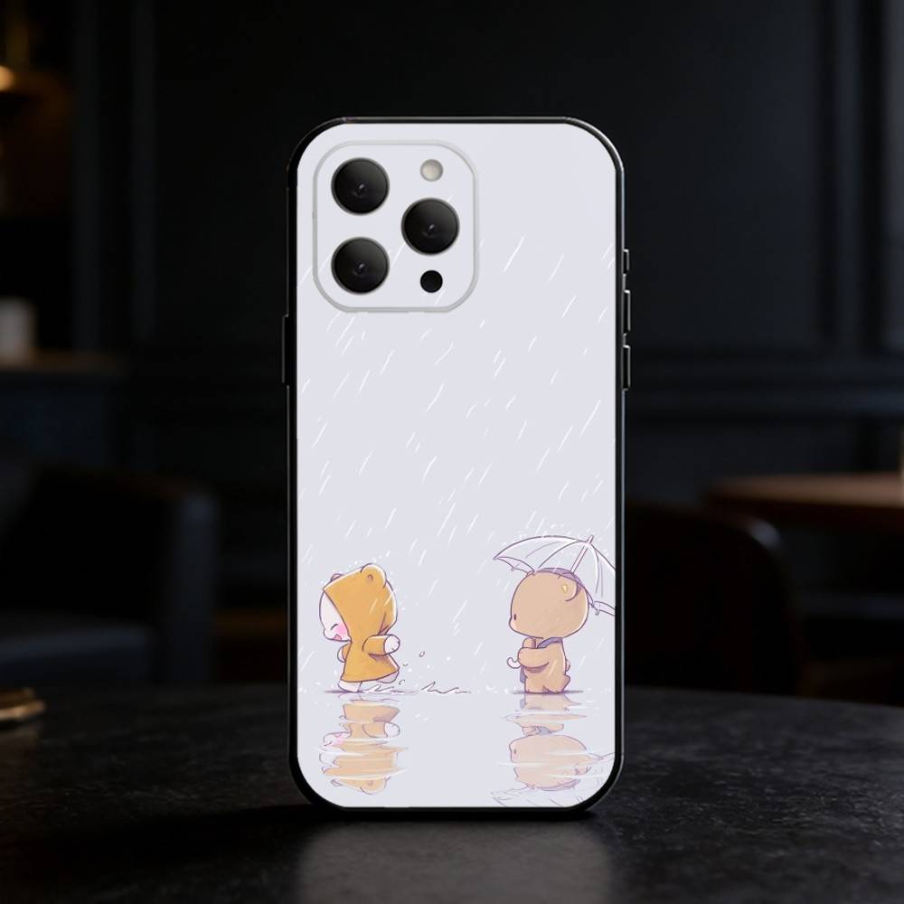 M-Milk Mocha Phone Case For iPhone 17,16,15,14,13,12,11 Plus,Pro Max,SE4Soft Silicone Black Cover