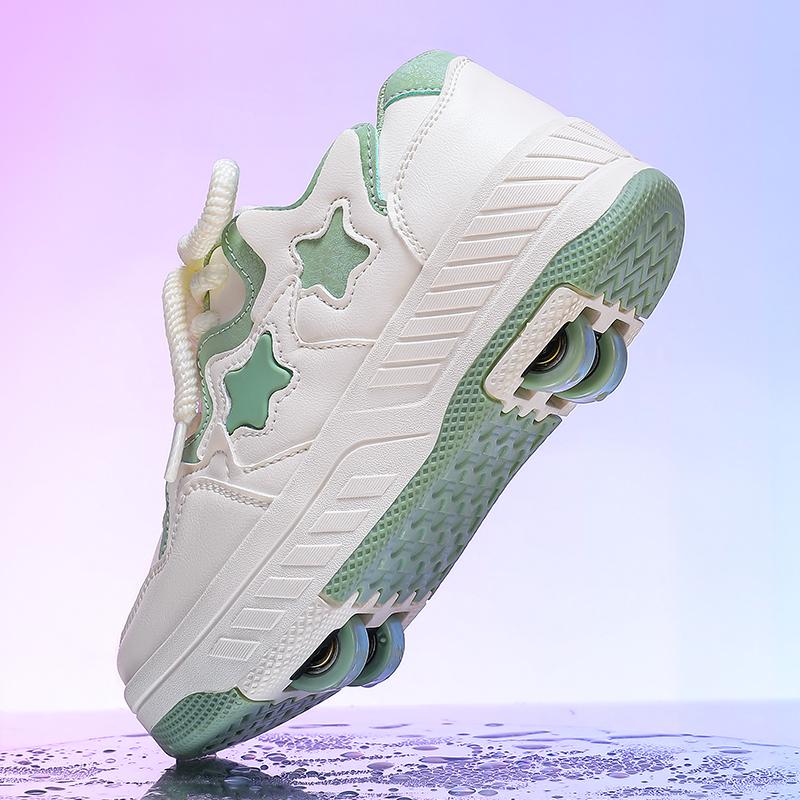 29-40 Детские четырехколесные спортивные ботинки Роликовые коньки Можно спрятать как плоские спортивные туфли Обувь для катания на коньках Спортивная обувь, Женские ботинки для катания на льду