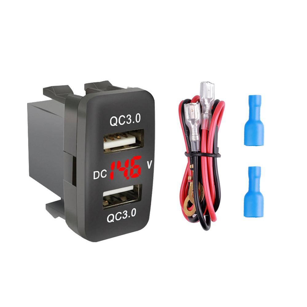 12 В автомобильный прикуриватель, зарядное устройство QC3.0 PD, двойной USB-порт 33x23 мм, 40x22 мм, специальное использование для порта USB Toyota