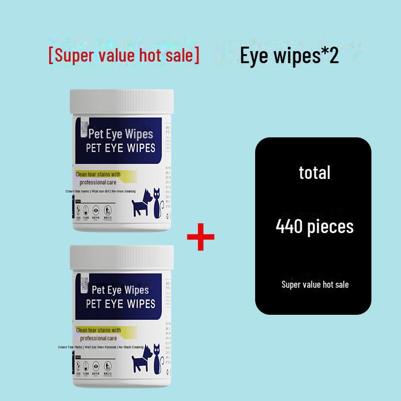 Pet Eye Wipes - Non-Woven Tear Stain and Dirt Remover for Cats and Dogs