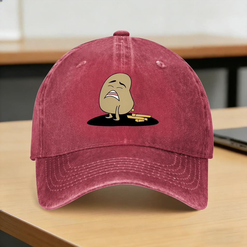 Washed Baseball Cap Potato makes fries Summer Trucker Hat For Unisex Women Casual Hunting Camping Sun Baseball Caps