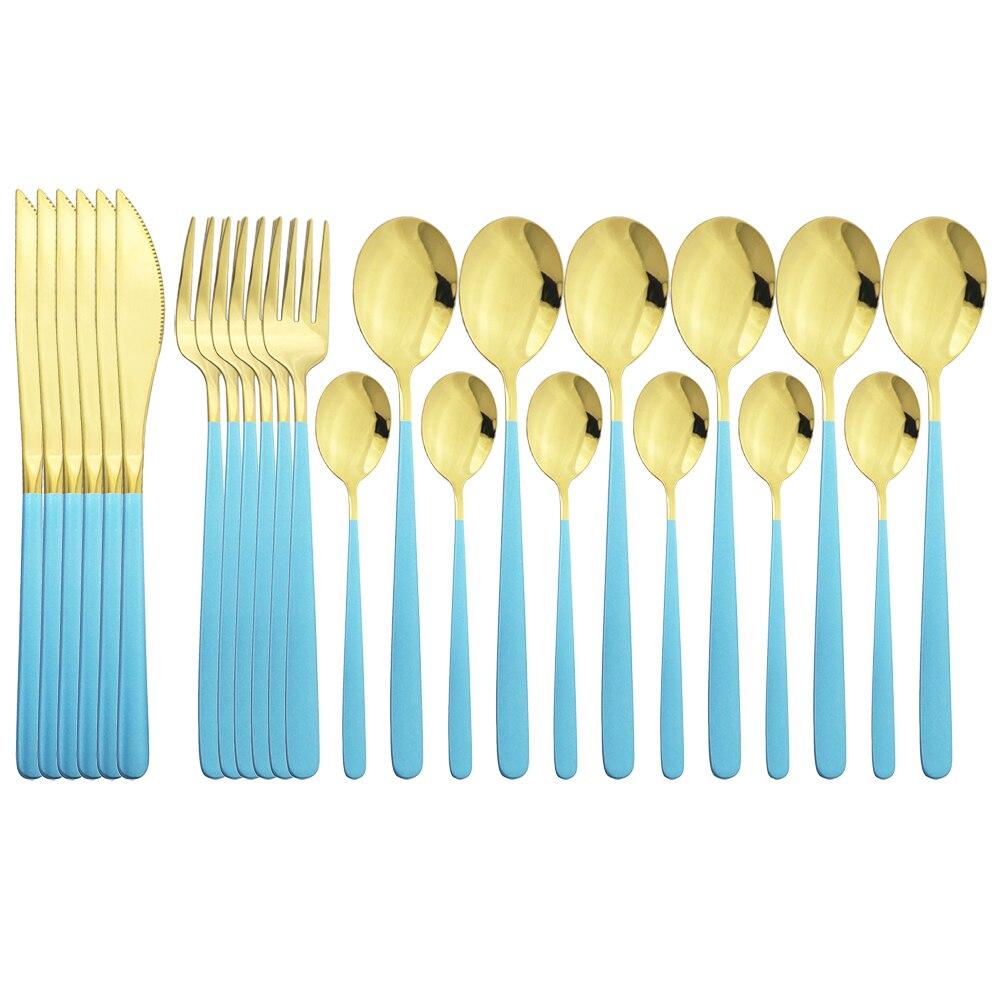 Набор столовых приборов из розового золота 18/10, набор столовой посуды из нержавеющей стали, 24 шт./компл., ножи, вилка, ложка, набор столовых приборов, набор кухонной посуды