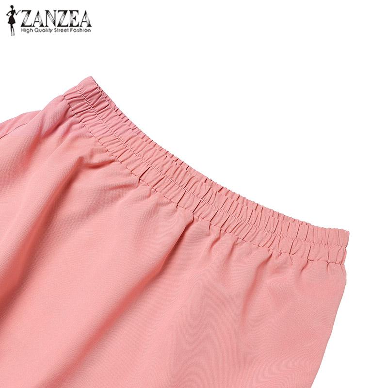 ZANZEA Женские летние юбки А-силуэта с эластичным поясом и цветочным принтом