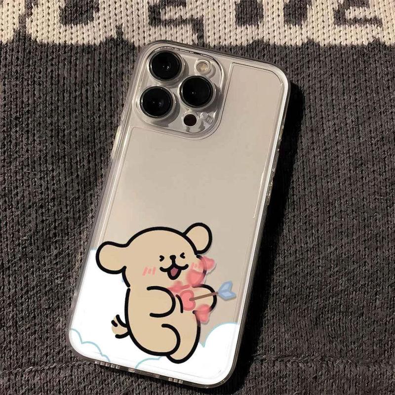 Cute Shaggy Dog Couple Print Phone Case for iPhone 17 16 15 14 13 12 11 16E Series Pro Max Plus Double Layer Protection