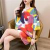 Korean Style Tie-Dye Gradient Loose Plus Size Women's Summer T-Shirt