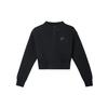 Sportswear Tech Fleece Color Block Casual Half Zip Fashion Simple Short Sleeve Pullover Women Sweatshirt Black HJ1032-010