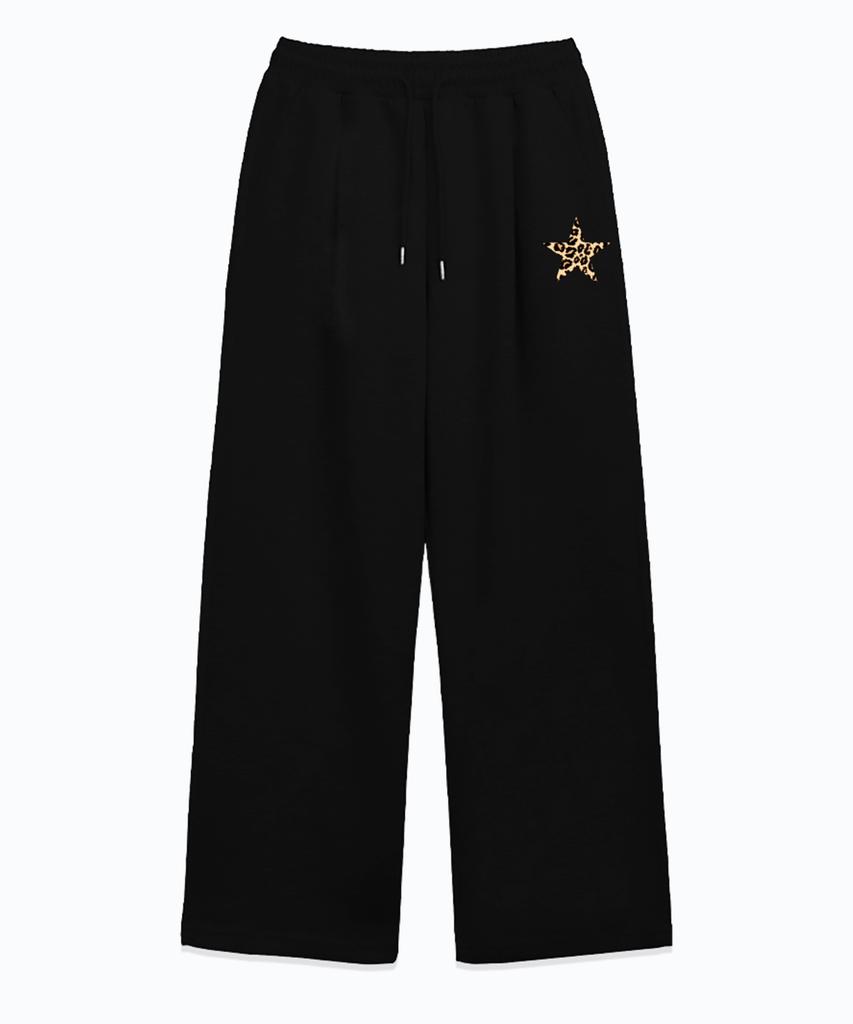 RANDOMOFF Leopard Star One Tuck Wide Sweat Pants (2Color)