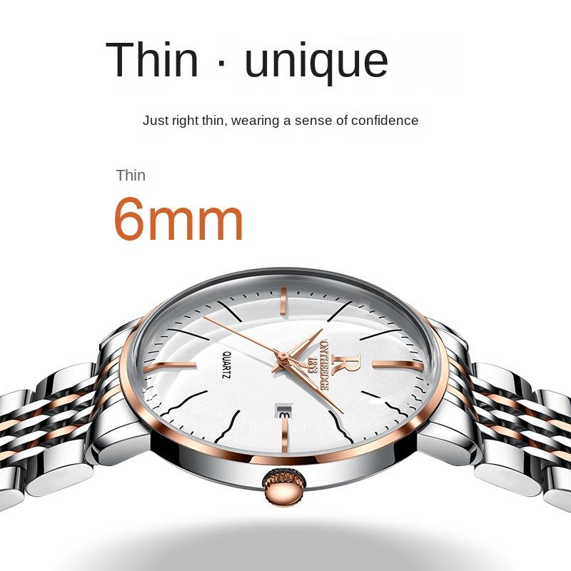 ONTHEEDGE Мужские часы Простые ультратонкие светящиеся водонепроницаемые механические часы