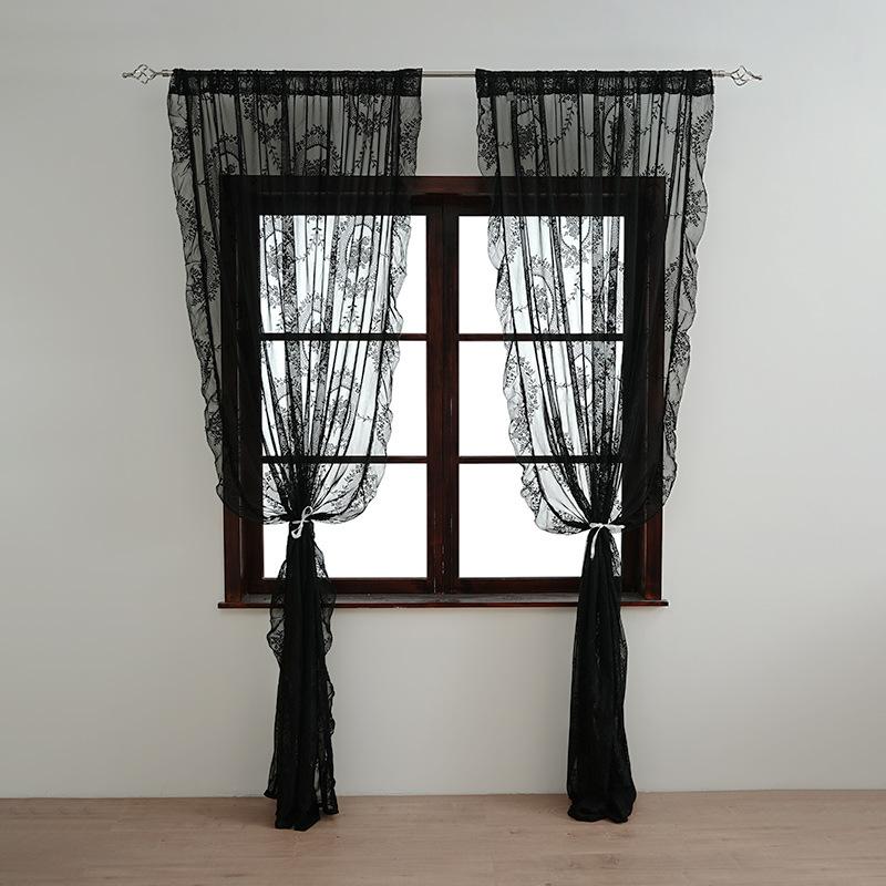 Новое круглое зеркало цветочные французские шторы пасторальные кружевные прозрачные шторы для гостиной спальни балкона эркерного окна полузатемняющие прозрачные шторы