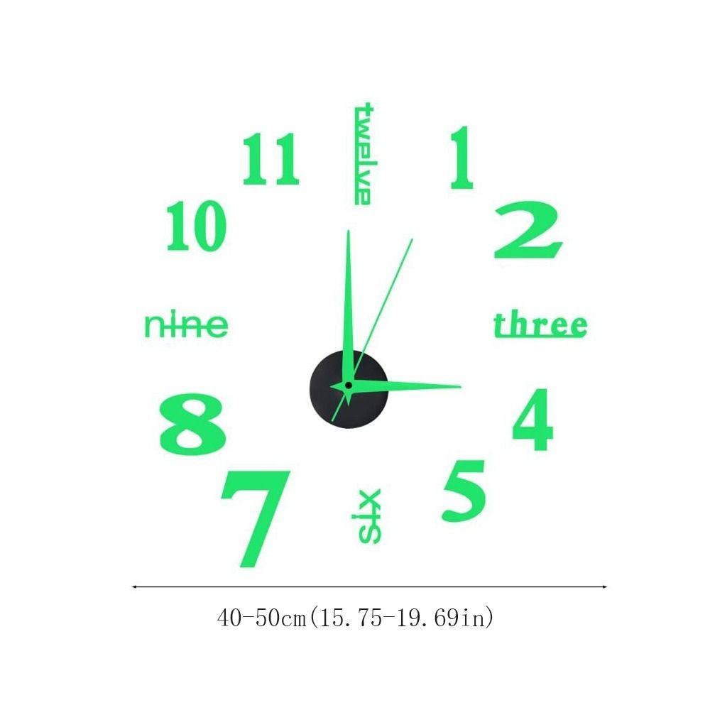 Creative Frameless Wall Clock Wall Mechanism Wall Decoration Night light Arrows Decal DIY Digital Wall Clock Living Room Office