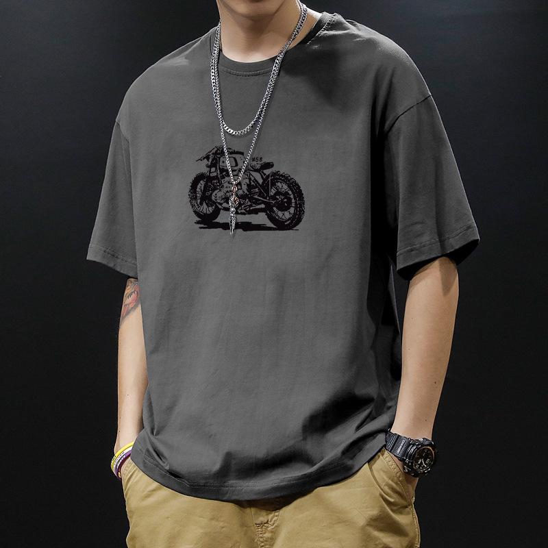 Хлопковая футболка с коротким рукавом черная белая Модная Все сочетается Дышащая Летняя Спортивная футболка Мужской Топ