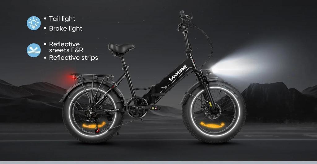 Electric Bicycle LOTDM200-II Folding Electric Bicycle 20 x 4.0-inch Thick Tire Mountain Electric Bicycle with 48V 13Ah Detachable Battery E-bike