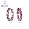 Natural Rhodolite Garnet Oval 3*4mm Earrings 925 Sterling Silver Everyday Style Women Wear Fine Jewelry