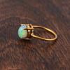 Кольцо с драгоценным камнем из эфиопского опала, кольцо из желтого золота, кольцо с зубцами из серебра 925 пробы, штабелируемое кольцо, женское кольцо, дизайнерское кольцо