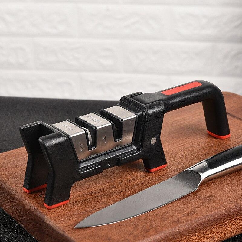 Knife Sharpener Multi-functional Household Three-stage Whetstone Quick Ceramic Knife Sharpener Tool