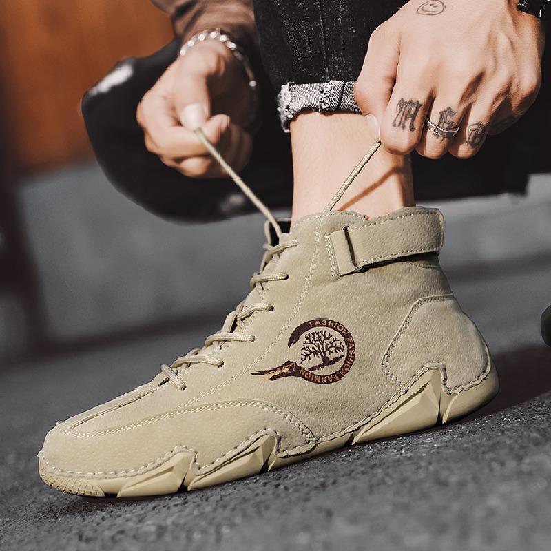 Classic Hot Sale Men's Ankle Boots Spring New Comforts Wear-resistant High Top Leather Boots Desert Boot Loafers Motocycle Shoes