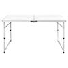VidaXL Table pliable de camping Hauteur réglable Aluminium 120x60 cm