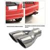 Bolt-on Dual Exhaust Tip Rolled Stainless Steel Square End One Change Two Double Slant Cut Tailpipe Muffler Tip 3 inch Inlet
