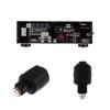 Black Round To Square 3.5mm Audio Adapter Optical Mini Jack Plug To Toslink Female To Male