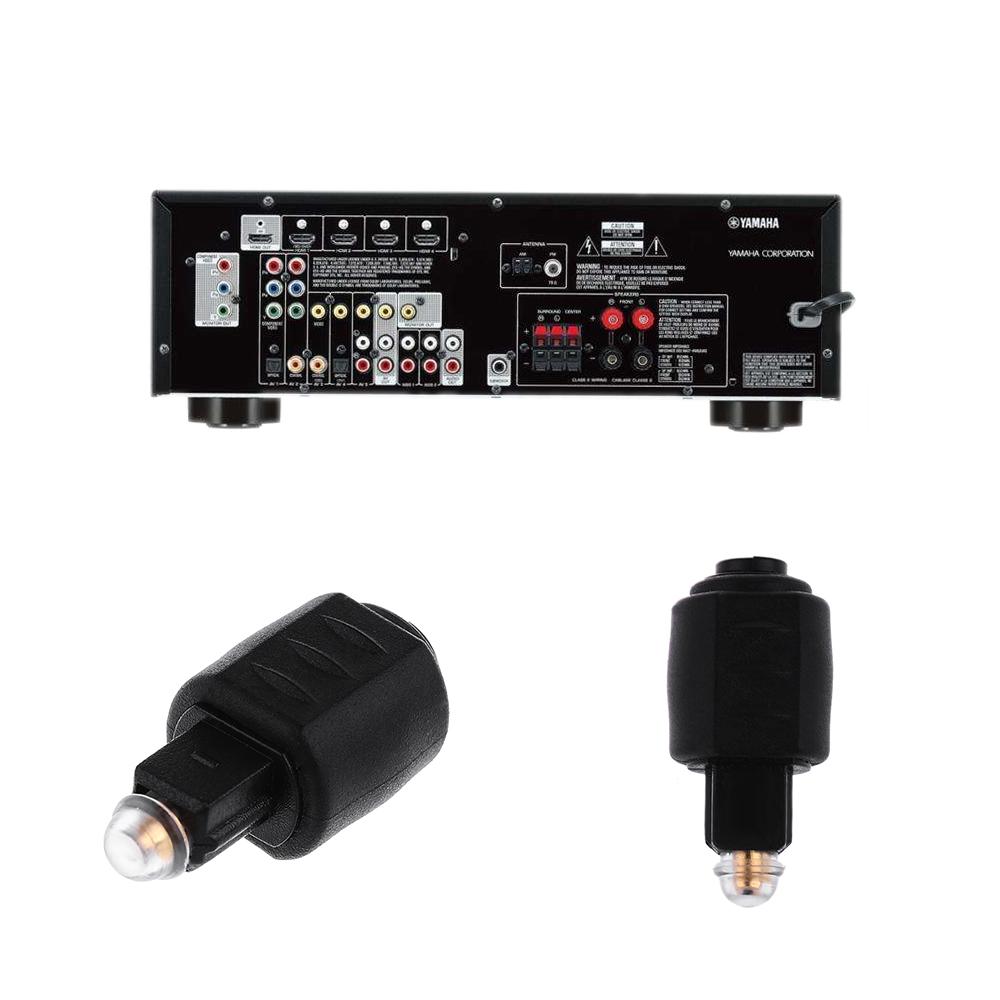 Black Round To Square 3.5mm Audio Adapter Optical Mini Jack Plug To Toslink Female To Male