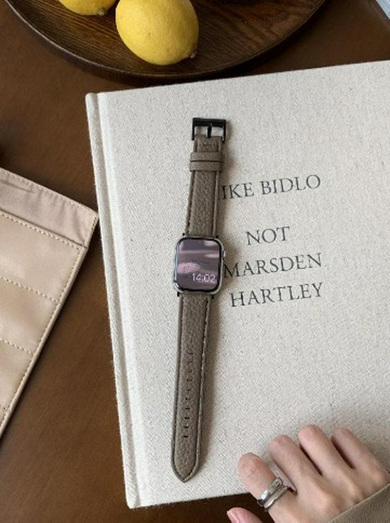 Совместимый ремешок из кожи ягненка Starlight с рисунком личи для Apple Watch Series iWatch 3-9, SE