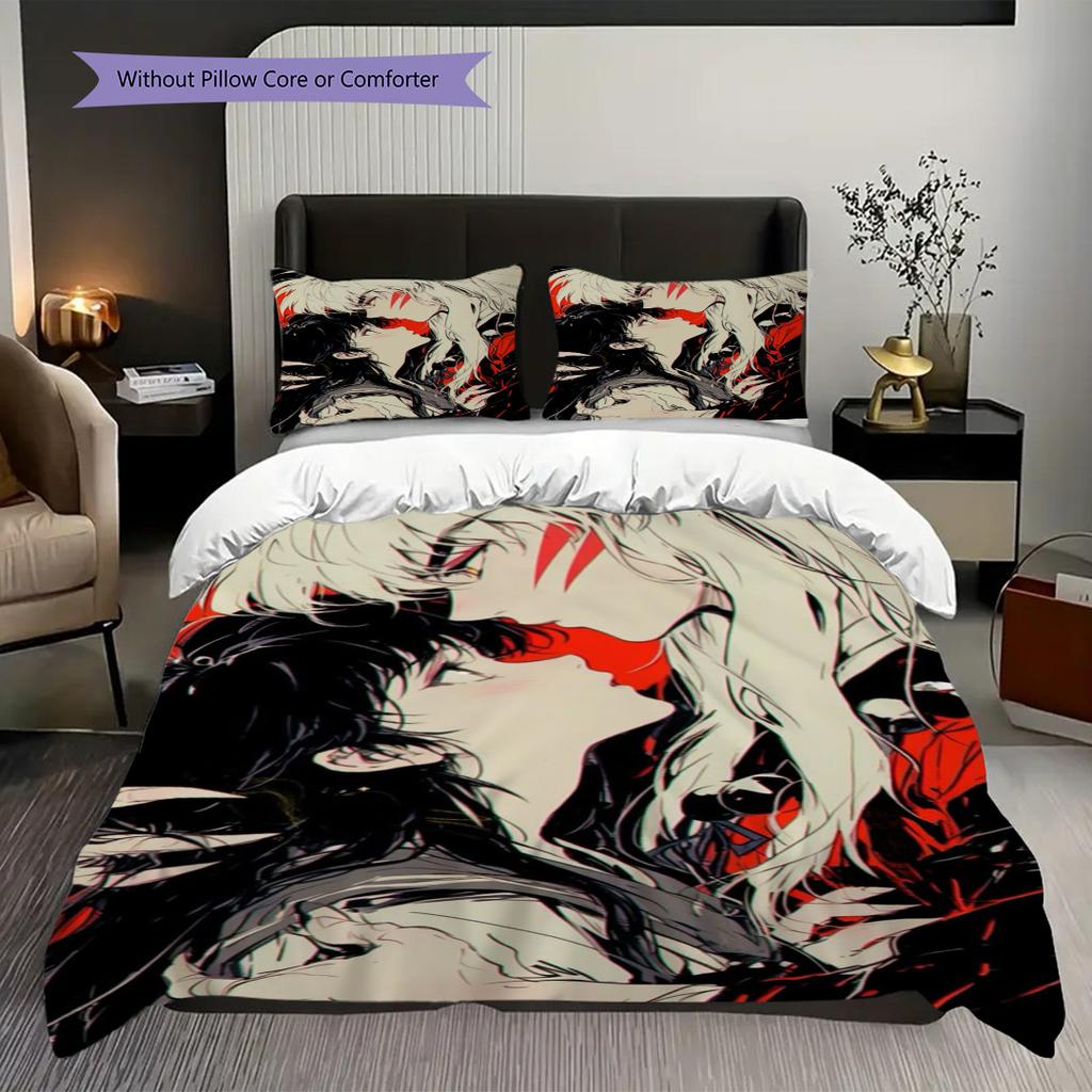 Passionate Embrace Loves Intensity Bedding (1 * duvet cover + 2 * pillowcase, without core) 2D Flat Bedding set Duvet cover and pillowcase