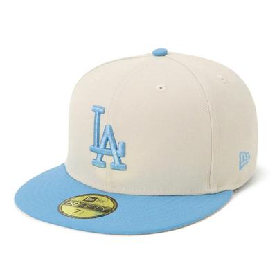 Кепка 59FIFTY MLB Los Angeles Dodgers Двухцветная Камень/Небесно-голубой Бейсбольная кепка Унисекс Глубокая посадка Размер 7 7/8