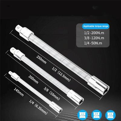 Адаптер для гибкой головки с приводом 1/4 3/8 1/2, металлический вал, головка для преобразования, удлинитель ключа с трещоткой и высоким крутящим моментом